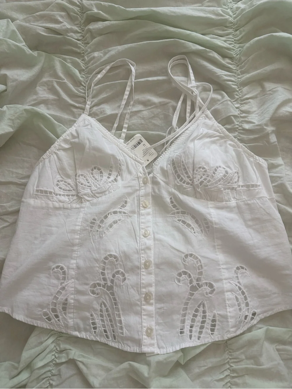 Free People Sweet Sammi Eyelet Button-Front Top